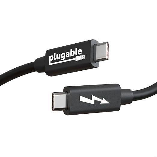 Plugable USB Transfer Cable Unlimited Use Transfer Data Between 2 Windows PC's Compatible with Windows 11 10 7 XP Bravura Easy Computer Sync Software Included