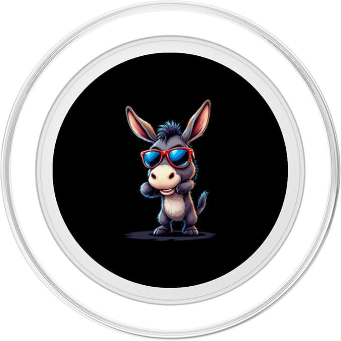 Funny donkey cartoon PopSockets PopWallet for MagSafe