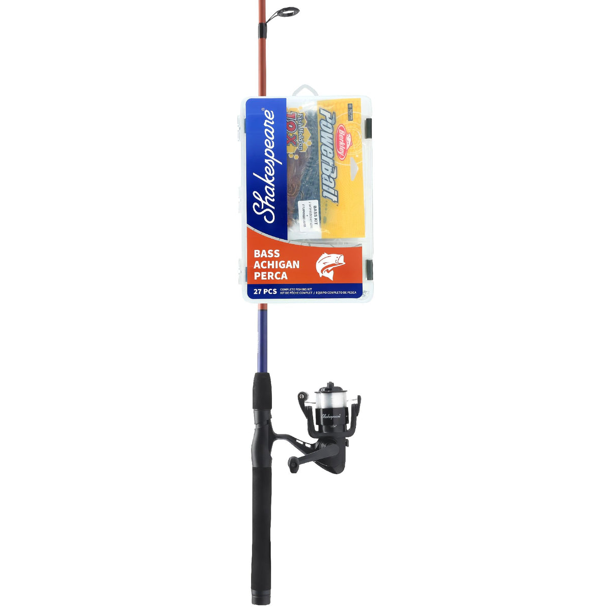Shakespeare Catch More Fish Spinning Reel and Fishing Rod Combo with Kit