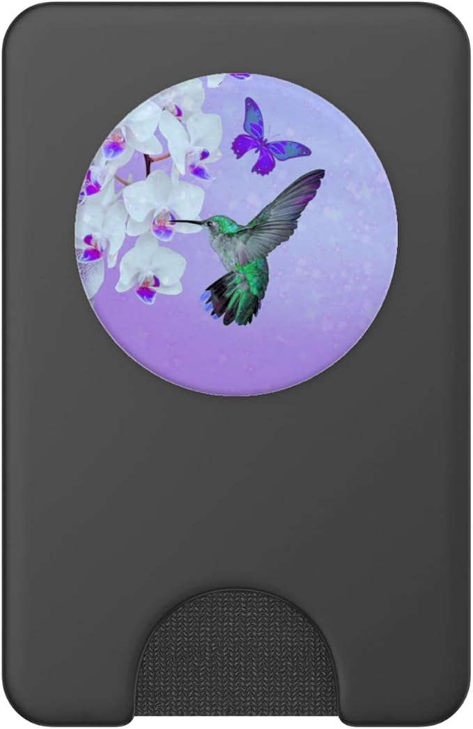 Cell Phone Pop Up Holder Hummingbird Flower Butterfly Purple PopSockets Adhesive PopGrip
