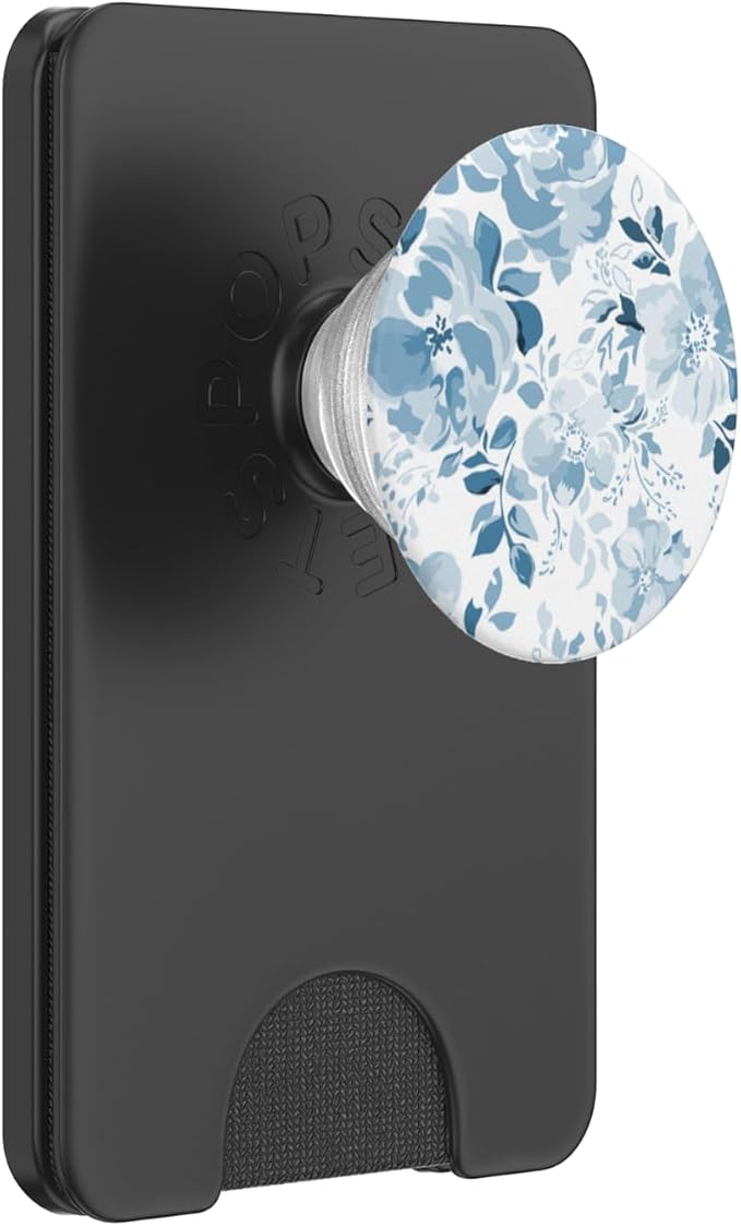 Light Blue Floral Flowers Country Vintage Antique PopSockets Adhesive PopGrip