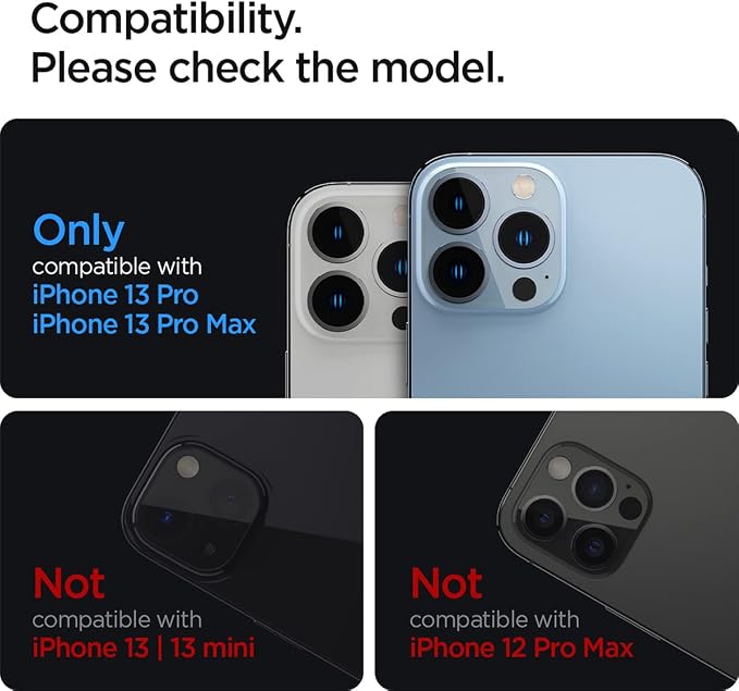 Spigen Camera Lens Screen Protector [GlasTR Optik] Designed for iPhone 13 Pro Max (2021) / iPhone 13 Pro (2021) - Clear [2 Pack]… | GlasTR EZ Fit Optik Pro 9H+ Tempered glass Scratch resistant Auto