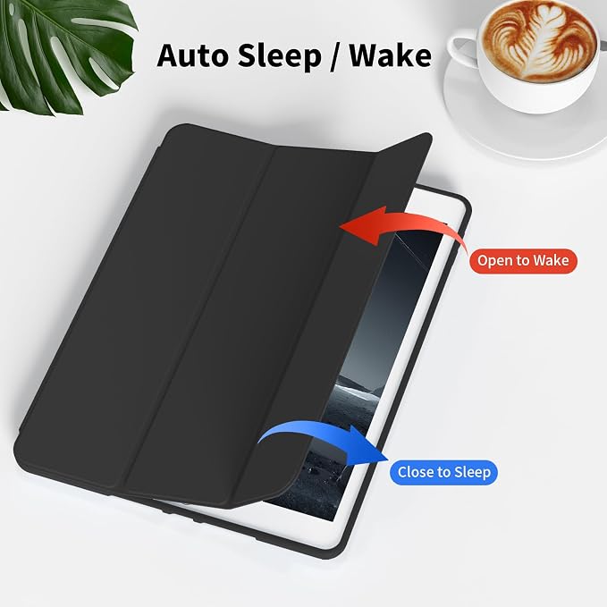 Case for iPad Air 3 (10.5-Inch 2019 3rd Generation) with Pencil Holder Slim Tablet Cover with Soft TPU Back Auto Wake/Sleep for iPad 10.5 Inch Air 3 (Black)