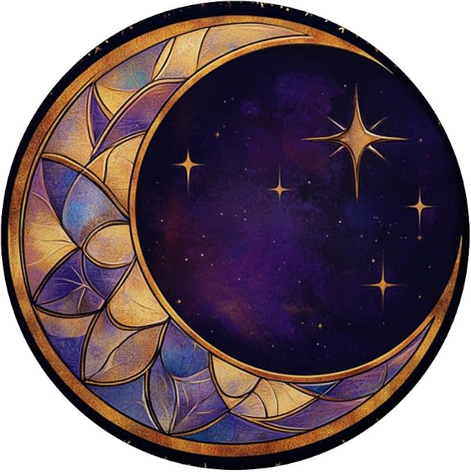 Whimsical Crescent Moon and Stars Art Pattern PopSockets PopGrip for MagSafe