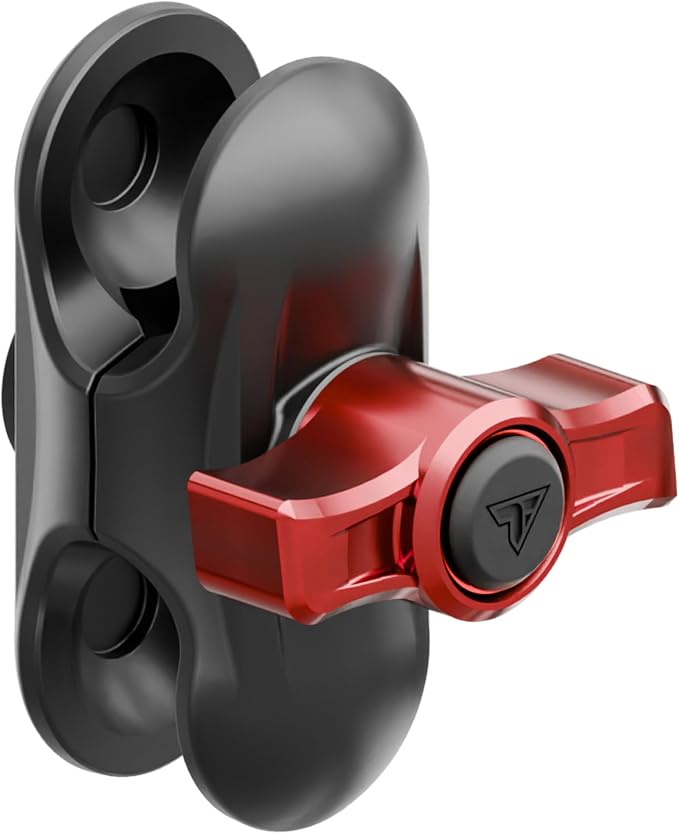 2 Long Metal 20mm Ball and Socket Arm | Tackform DuraLock 20 Series | Dual 20mm Sockets with Optional Anti-Theft Knob | Black