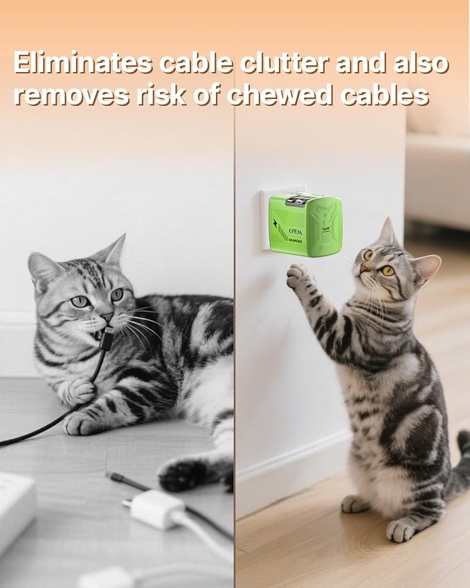 W &amp O 60W GaN Fast Charger Wall Plug Built-in Retractable USB-C &amp L Cables | Retractable Wall Charger with 47.2 Cables One Pull Charging No Cable Mess Solution for iPhone 17/16/15 Galaxy