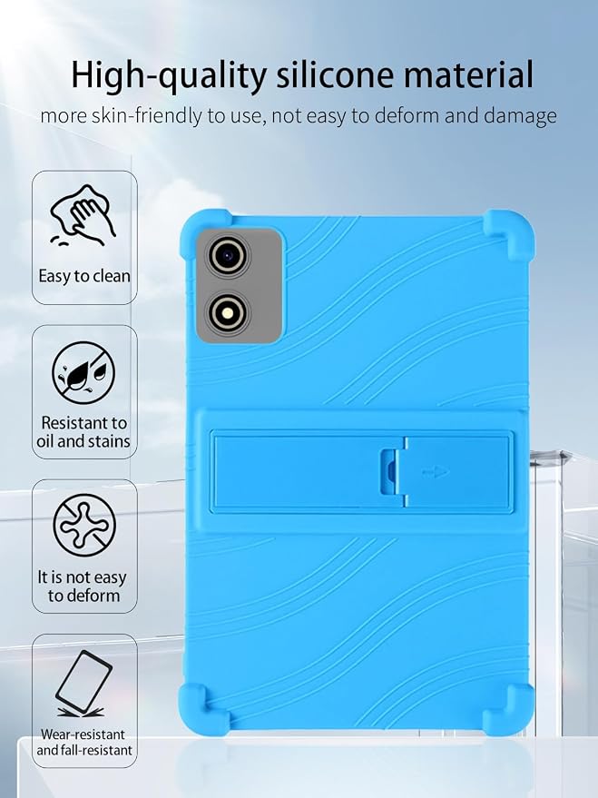 for YLEEBG P30 Android 15 Gaming Tablet10.1 2.5K Ultra Clear Display Tablet Model CaseUYRUREL Soft Silicone Adjustable Stand Cover Lightweight Kids FriendlyBlack.