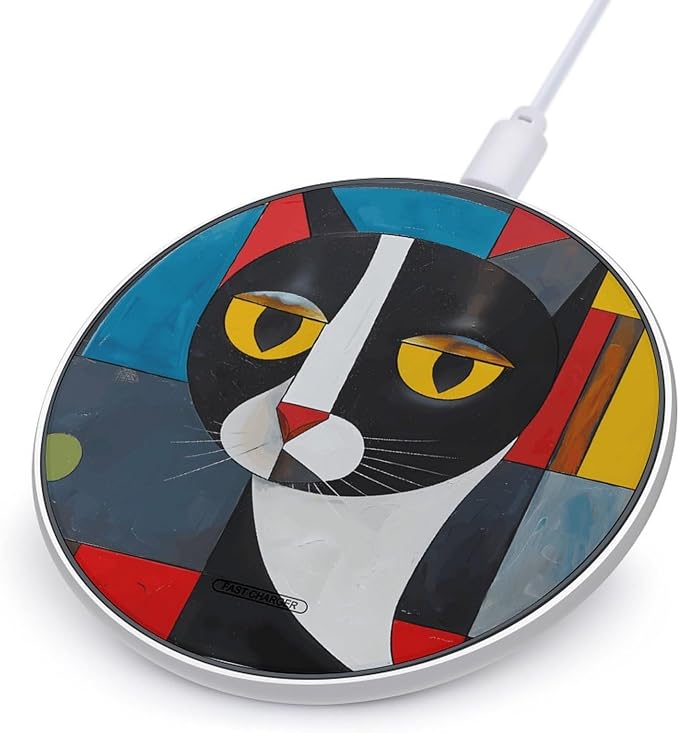Cute Funny Frog Doing Yoga Wireless Charger with USB CableAluminum Alloy Frame 10W Max Compatible Fast Wireless Charging Pad- 3.2ft Cable Included for Travel Home Office Desk