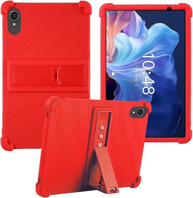for ApoloSign EP103A 10.1 Tablet CaseBOVUGAC Soft Silicone Case Adjustable Stand Shockproof Kids Friendly (Black)