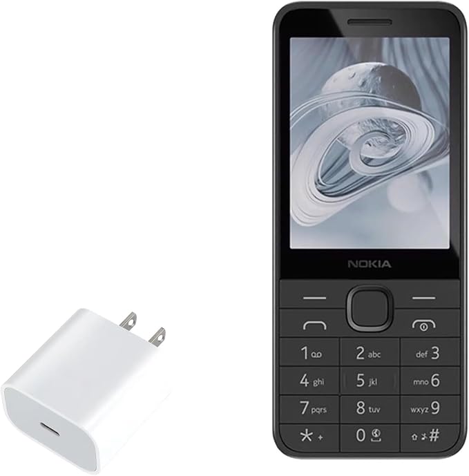 BoxWave Charger Compatible with Nokia 215 4G (2024) - PD GAN miniCube (30W) 30W Tiny PD GAN Type-C Wall Charger - Winter White