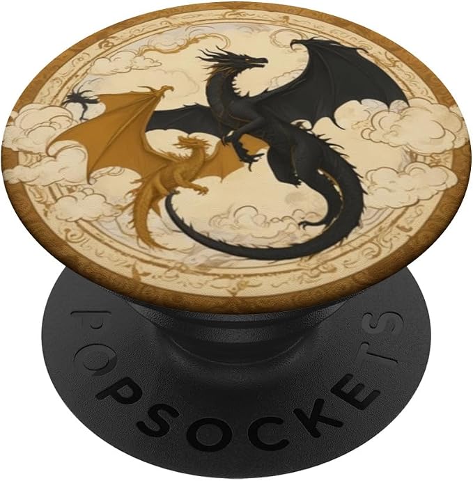 Black Dragon Book Lover Booktrovert Librarian Bookish PopSockets PopWallet for MagSafe