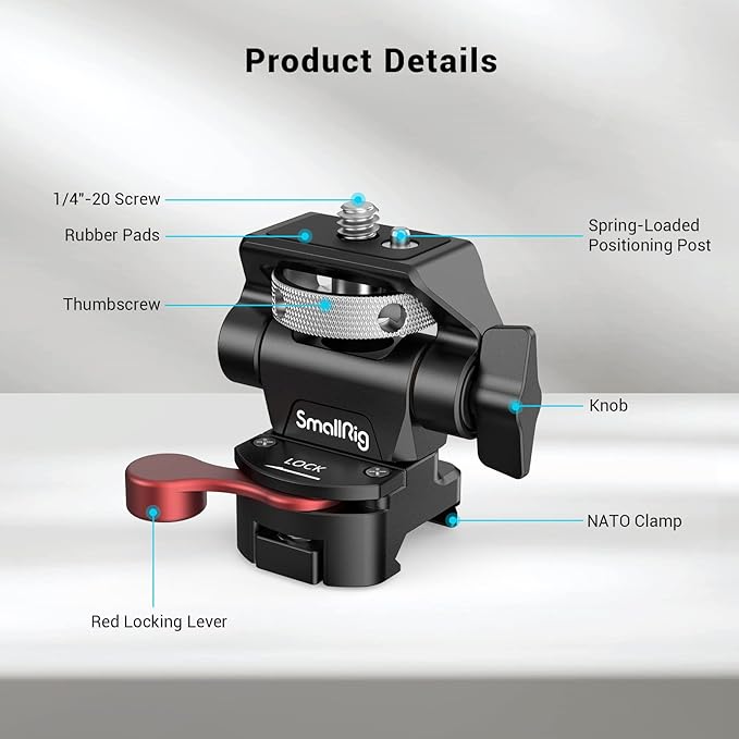 SMALLRIG Field Monitor Mount with NATO Clamp, Camera Monitor Holder for 5” and 7” Monitor, Swivel and Tilt Adjustable - 2906B