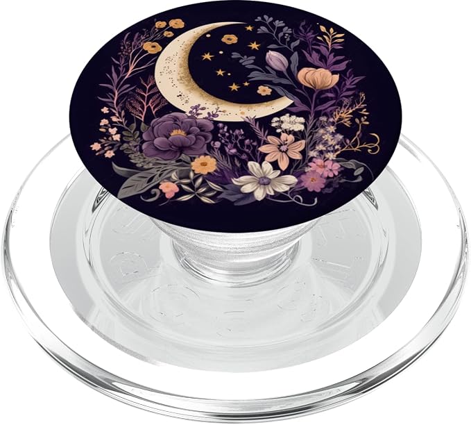 Cute Elegant Minimal Boho Decor Art Design Co Boho Moon Phases Floral Aesthetic Chic PopSockets Adhesive PopGrip for iPhone 11