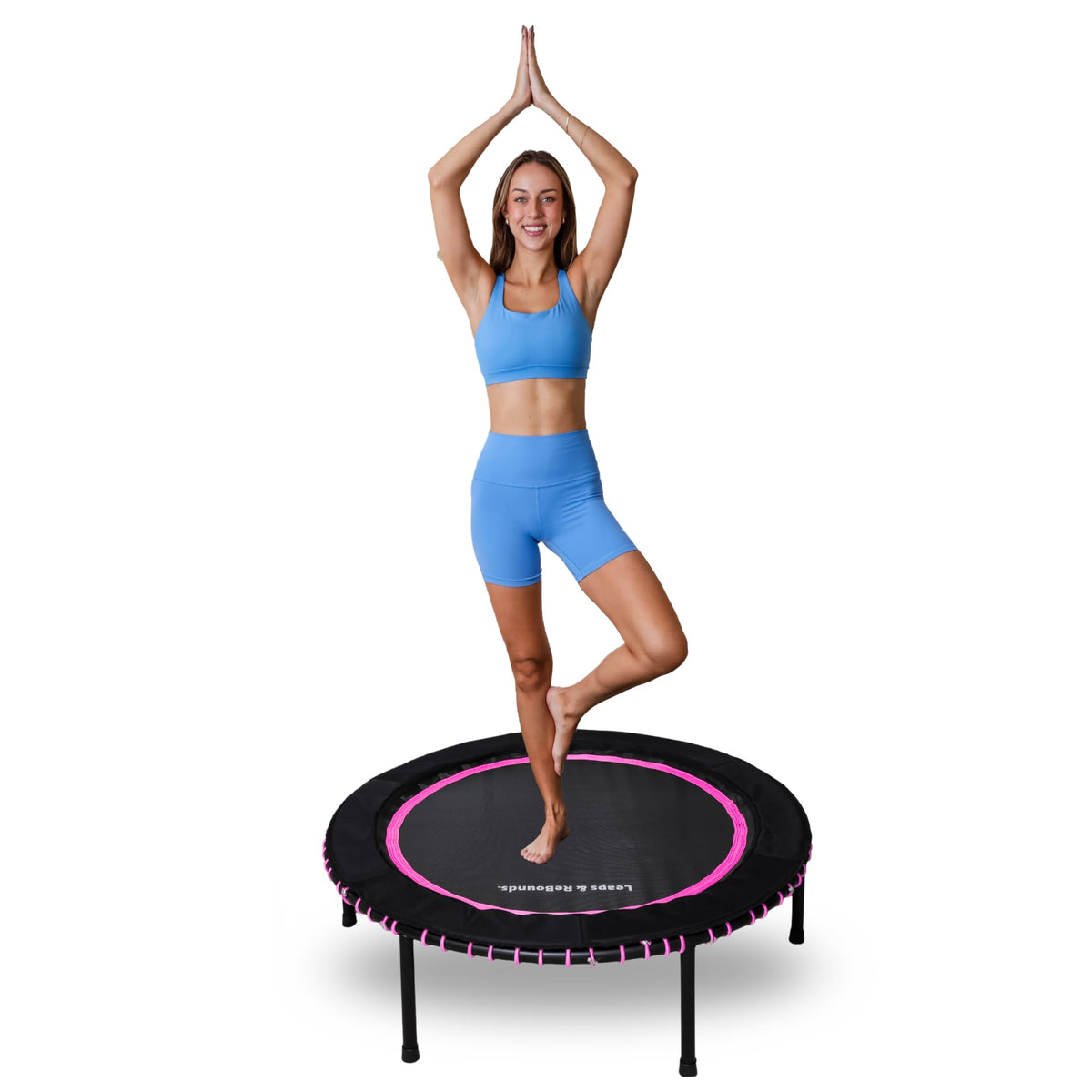 Leaps & ReBounds Fitness Rebounder Trampoline, 40-Inch or 48-Inch Bungee Exercise Trampoline with Full-Size Mat for Low-Impact Cardio, Balance and Home Workouts