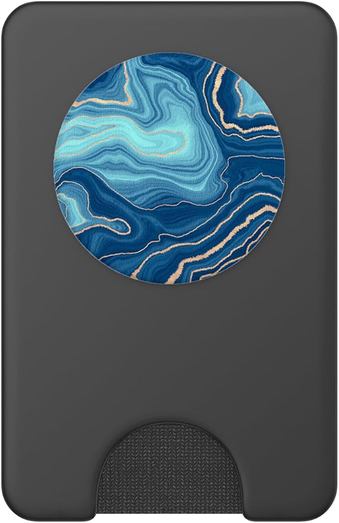 Elegant Ocean Blue Watercolor Abstract Swirl Pattern PopSockets Adhesive PopGrip