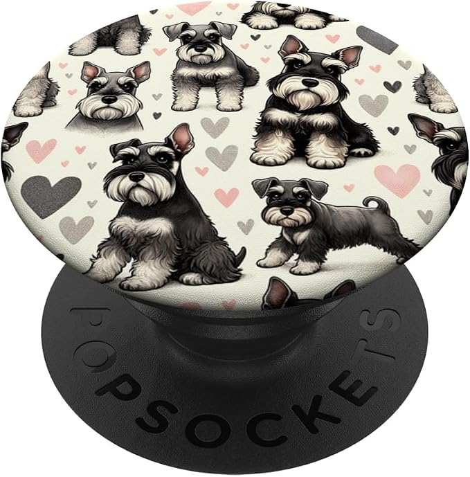 Beautiful Dogs Pattern Miniature Schnauzer Dog PopSockets PopGrip for MagSafe