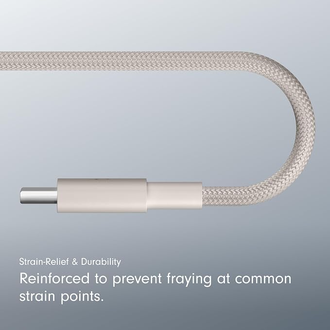 Beats 240W USB-C to USB-C Braided Cable Fast Charging Durable/Tangle Free Compatible with Apple and Android Devices (3 m/10 ft) – Bolt Black