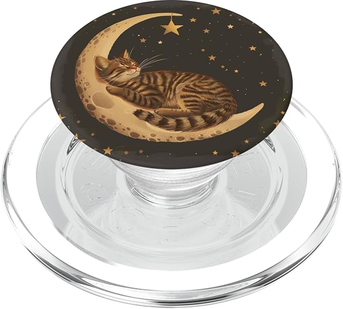 Brown Tabby Cat Sleeping PopSockets PopGrip for MagSafe