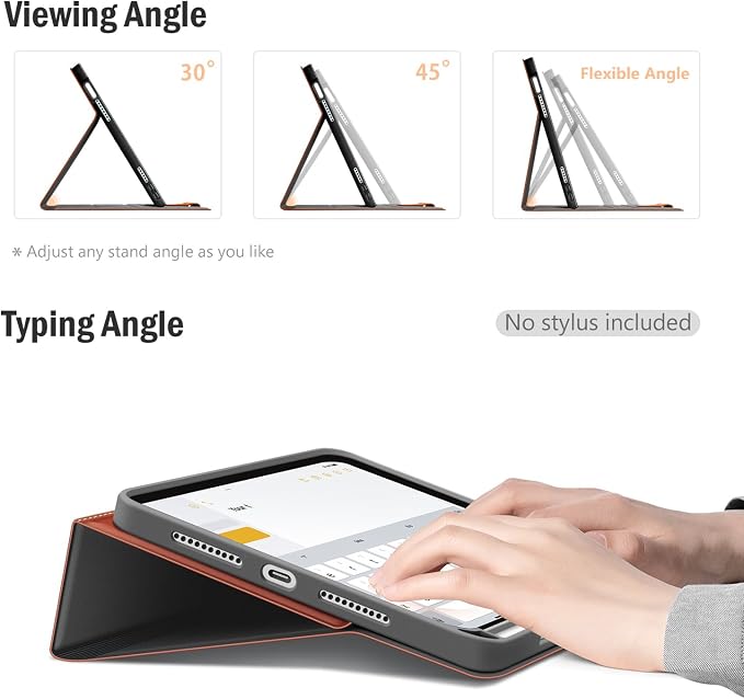 Antbox Case for iPad mini 7 A17 Pro for iPad mini 7th/6th Generation | Built-in Pencil Holder Vegan Leather Smart Cover with Auto Sleep/Wake Stand Function
