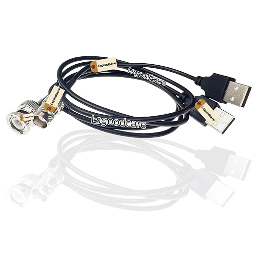 Lsgoodcare BNC Female to USB Male Connector RG174 Cable 23.62Inch BNC Male Plug to Computer Data Cable USB Connector RG174 Wire 23.62Inch ﻿
