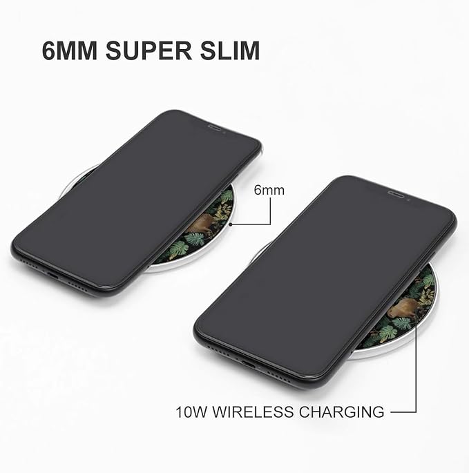 Capybaras Print Wireless Charger SlimWireless Charging Pad Anti-Slip Charger Mat for Men Women