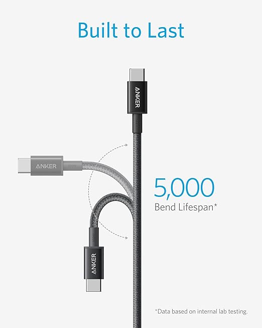 Anker USB C to USB C Cable 100W Fast Charging Cable (2-Pack 10 ft Black) | For iPhone 17 Series MacBook Pro 2020 Pixel and More (Not for Video Output)