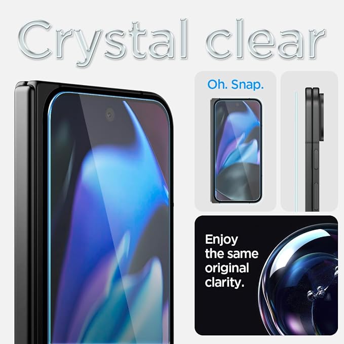 Spigen Tempered Glass Screen Protector [GlasTR EZ FIT] designed for Pixel 9 Pro Fold - 2 Pack | 9H Hardness Tempered Glass Easy Installation Kit Case-Friendly Crystal Clear Touch Responsive Oleop