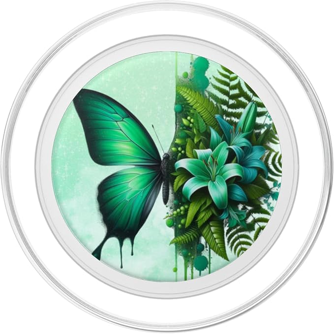Floral Butterflies Flower Phone Grip Pop Out Green Butterfly PopSockets Adhesive PopGrip