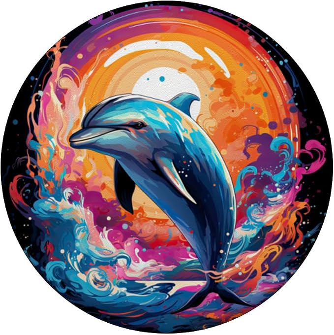 Colorful Dolphin Spirit Animal Multicolor Art Dolphin PopSockets Swappable PopGrip