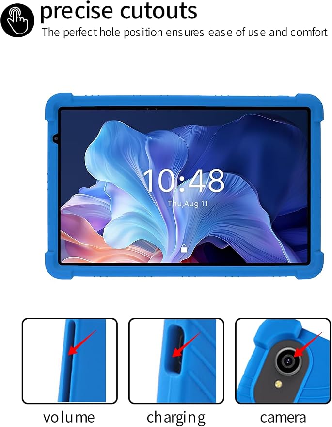 for ApoloSign EP103A 10.1 Tablet CaseBOVUGAC Soft Silicone Case Adjustable Stand Shockproof Kids Friendly (Black)
