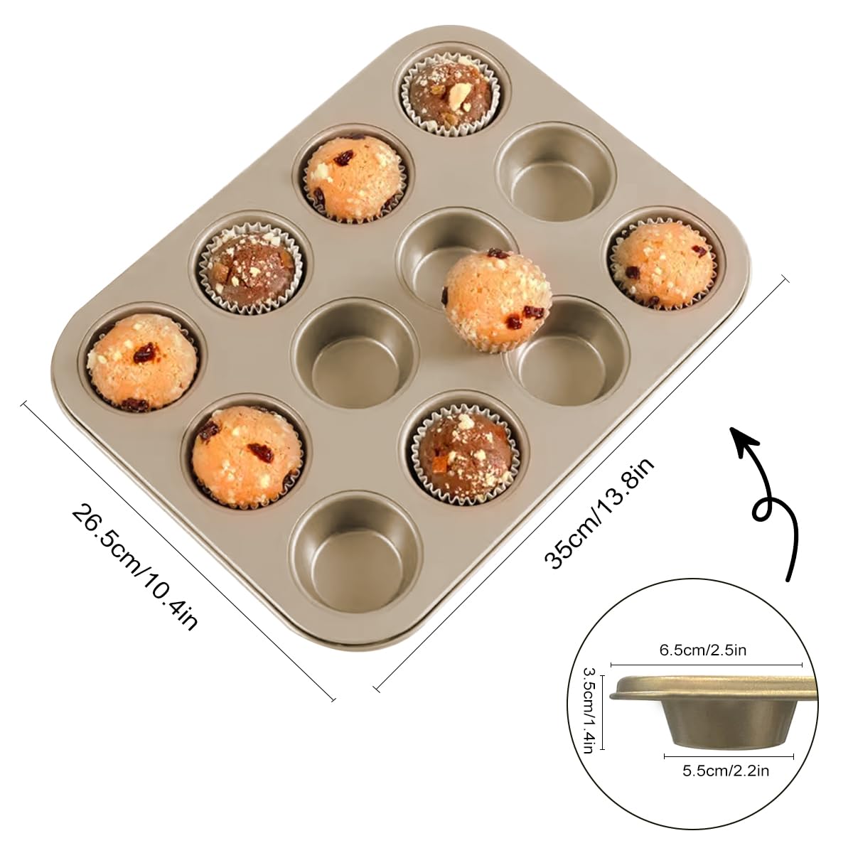 2er-Set Muffinblech 12 Mulden – antihaftbeschichtet & hitzebeständig