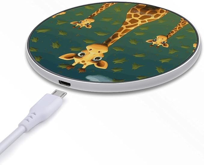 Cartoon Giraffe Wireless Charger 10W Fast Charging Pad Anti-Slip Qi Certified Wireless Charging Pad Charging Station Portable Phone Charger for All Wireless Charging Smartphone