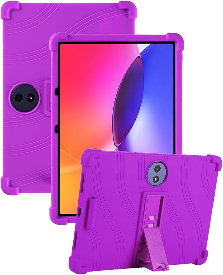 Case for TCL TAB A1 Plus Android Tablet 12.2 Inch (Dark Black) | (Model 9445X) Soft Silicone Kids Friendly Protective Cover with Adjustable Stand Drop-Proof