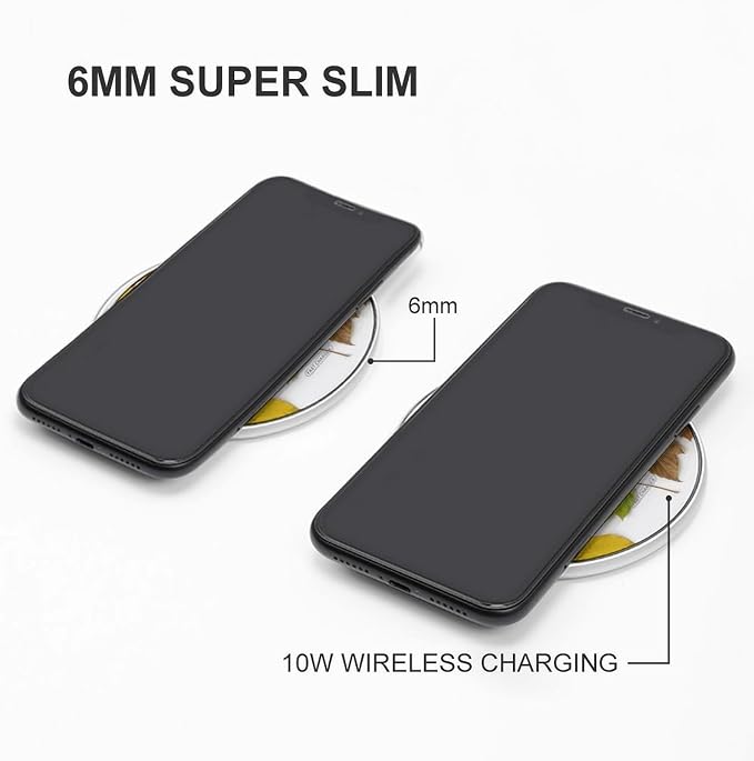 Leaves Wireless Charger Portable 10W Fast Wireless Charging Pad Compatible with Phone Ultra-Thin Charging Station Lightweight Charger Mat for Travel Home Office Desk