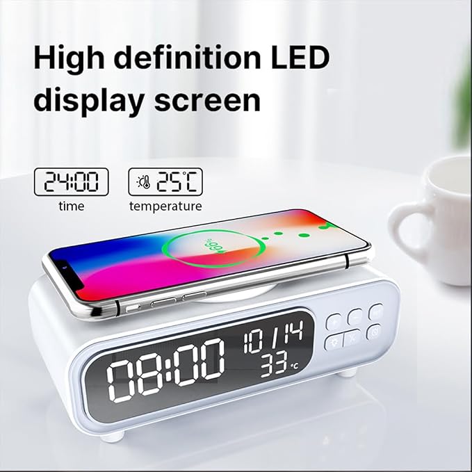 IHAO 3in1 Multifunctional Foldable Wireless Charging Station with LED Ambient Night Light Fast QC3.0 Charger for Phone iWatch Headphone Space-Saving Auto-Shutoff &amp Overcharge Protection-Black