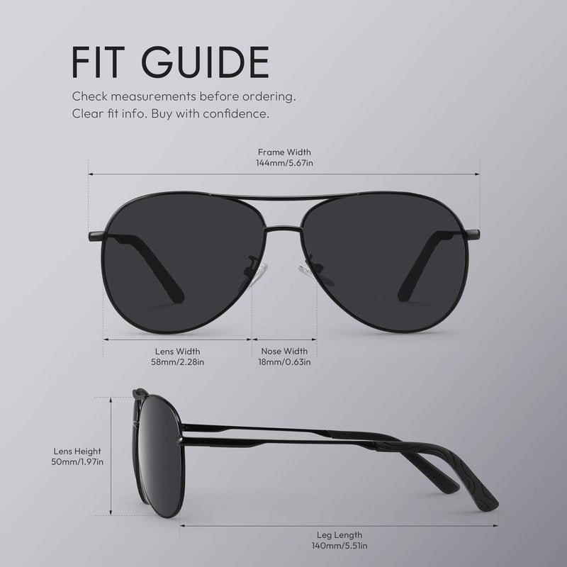 Eiuizah Polarized Aviator Sunglasses for Men and Women, Driving Sun Glasses with UV Protection for Fishing Golf