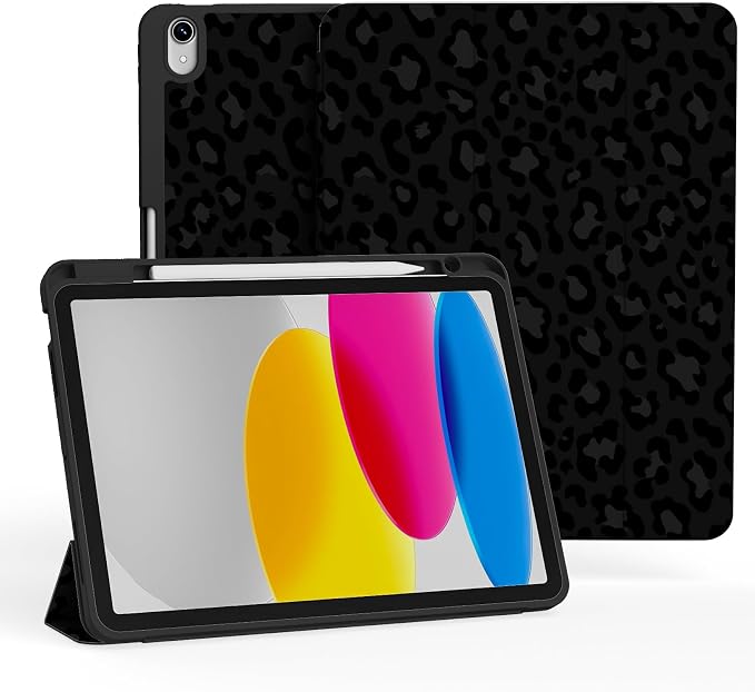 Case for iPad 11th Generation A16 Chip (2025) iPad 10th Generation Case 10.9-inch (2022) Trifold Stable Stand Protective Soft TPU Back Cover with Pencil Holder Black