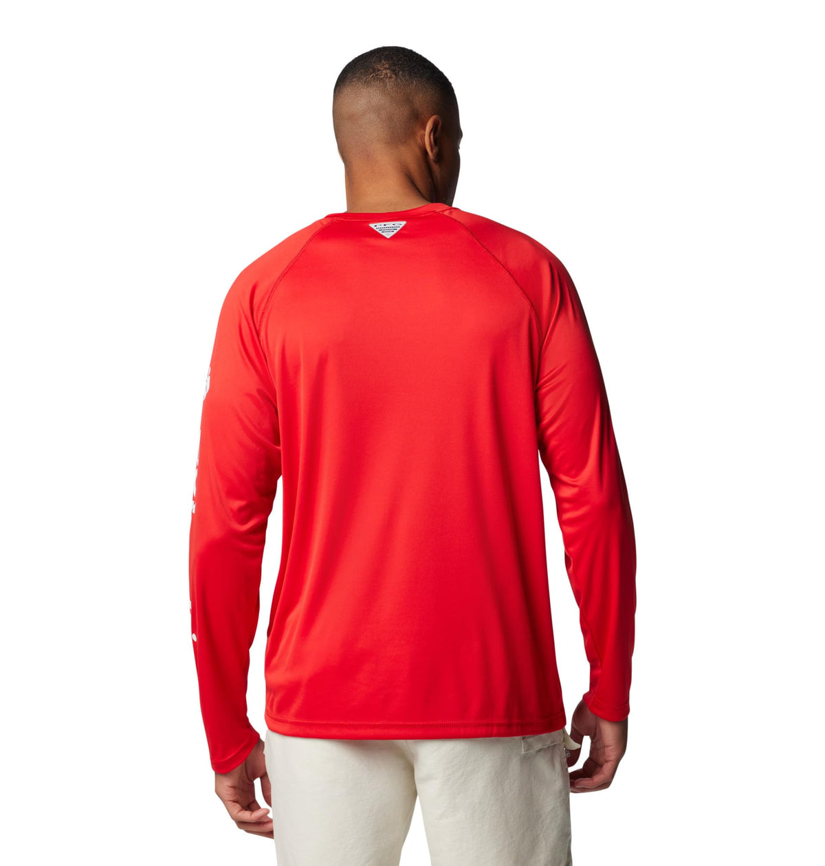 Columbia Men's PFG Terminal Tackle Long Sleeve Fishing Shirt, Red Spark/White Logo, 2X Tall