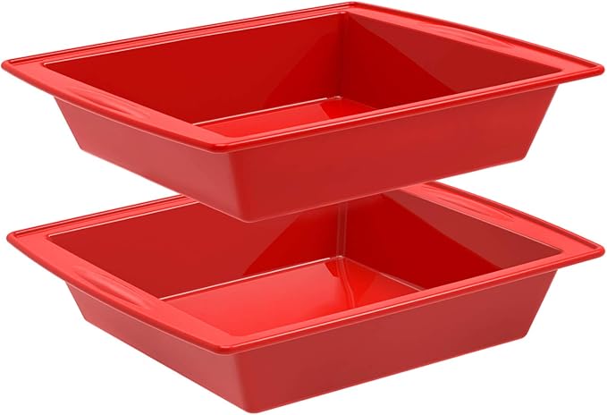 SILIVO 2 Pack 8 inch Cake Pans, 8x8 Nonstick Baking Pan