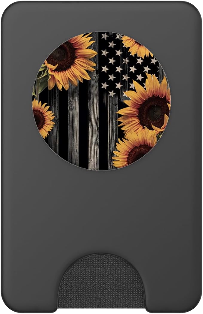 Rustic American Flag | Sunflower Country Design PopSockets Adhesive PopGrip