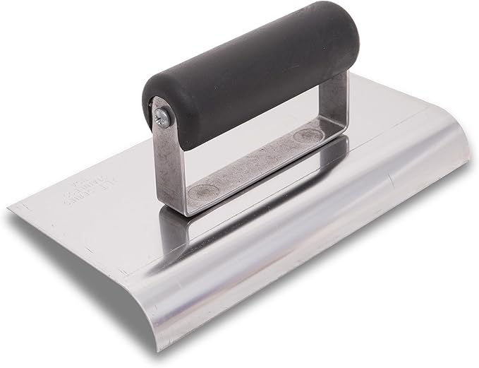 MARSHALLTOWN QLT Stainless Steel Hand Edgers, Plastic Handle, 203mm Length, 102mm Width, 3mm Radius, 6mm Lip, Made In The USA, CE516SP