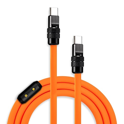 chubbycable 120W USB-A to C Cable Silicone Charging Cord Blue 6.6FT | 6mm Extra Thick 45000+ Bend Tested 480Mbps Data Transfer E-Marker Safety Chip Tangle-Free Design