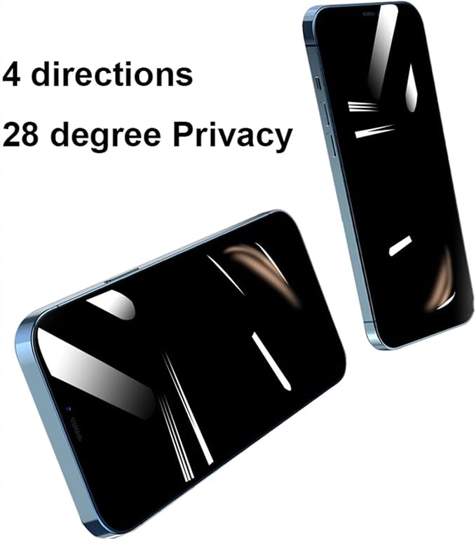 2 Pack 360 Degree Front Privacy Tempered Glass For Samsung Galaxy Z Fold 5 / Z Fold 4 Anti-Spy 4 Directions 4 Side Outer Screen Protector Film