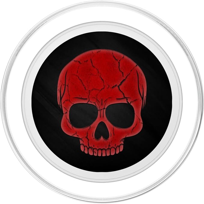 Red Skull face On Black PopSockets Adhesive PopGrip