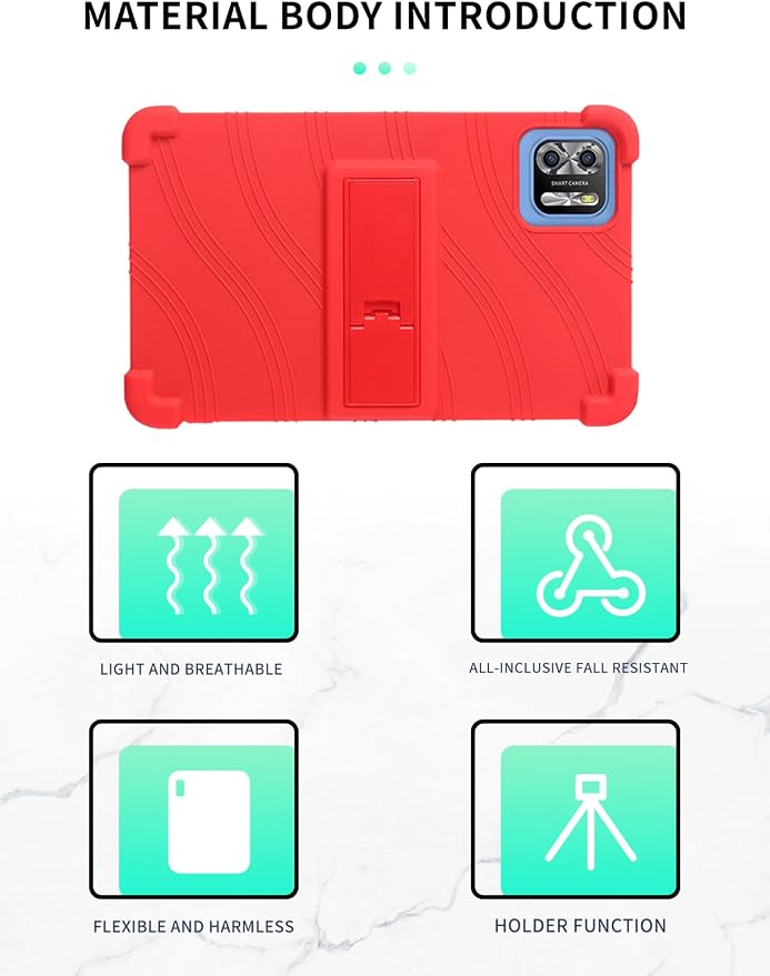 Case for PRITOM B8/PRITOM L8/VASOUN Tab8 Tablet 8 Inch- Soft Silicone Shock Proof Lightweight Stand Rubber Shell Protective CoverKids Friendly Soft Silicone Adjustable Stand CoverBlack