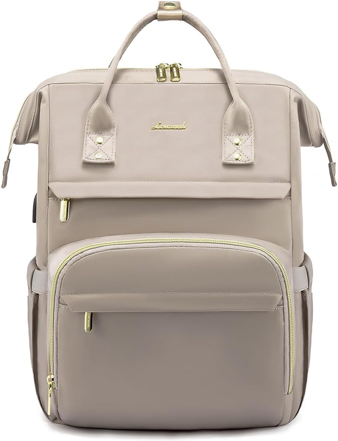 LOVEVOOK 17 inch Laptop Backpack Women, Large Travel Computer Back Pack with USB Charging Port, Anti Theft Backpack for Women Teacher Nurse Work, College Business, Dim Grey