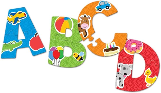 Learning Resources Alphabet Puzzle Cards, Early ABCs, Toddler Puzzle, 26-Self Correcting Puzzles, Alphabet Toys for Toddlers, ABC toys, 52 Pieces, Ages 3+