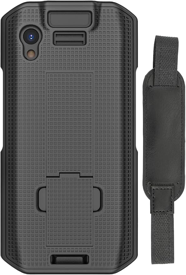 Case and Hand Strap Combo for Zebra TC21 TC26 - Black | Slim Hard Shell with Stand Satisfying Texture for Your Mobile Computer Scanner Phone Includes Palm Grip Harness