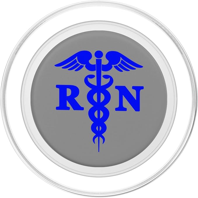 Blue RN Caduceus Registered Nurse Medical Symbol Logo Print PopSockets PopWallet for MagSafe