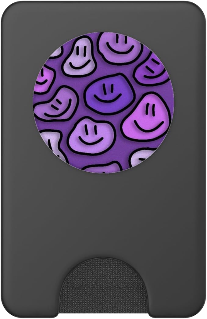 Aesthetic Lavender Purple Liquid Swirl Dripping Smile face PopSockets Adhesive PopGrip